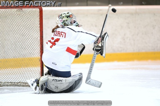 2015-11-21 Aosta B-Hockey Milano Rossoblu U14 2128 Lorenzo Serloreti